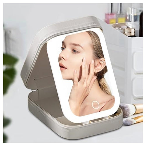 Makeup Storage Box with LED Mirror