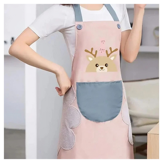 Waterproof Kitchen Apron with Side Velvet Towel