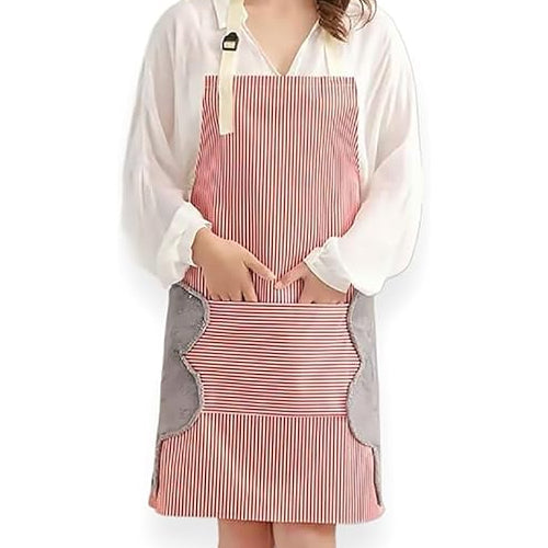 Striped Apron with Hand Drying Towel