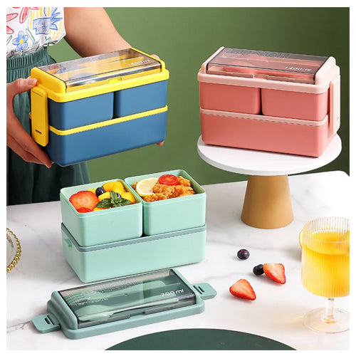 Lunch Box with Multi-layer Compartments 1400ml