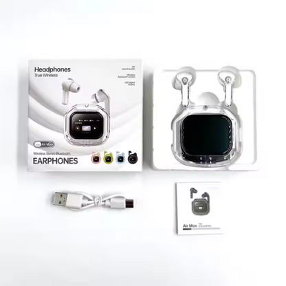 Air Max Transparent Smart Touch Screen Earbuds